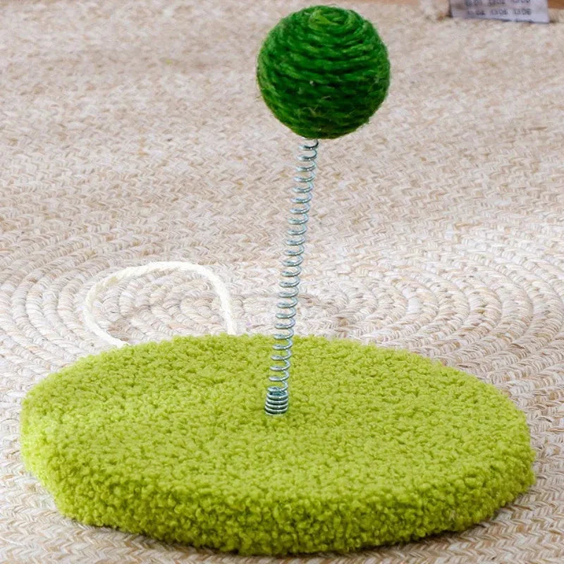 Premium cat scratch board with sisal material and interactive ball toy for feline entertainment and furniture protection