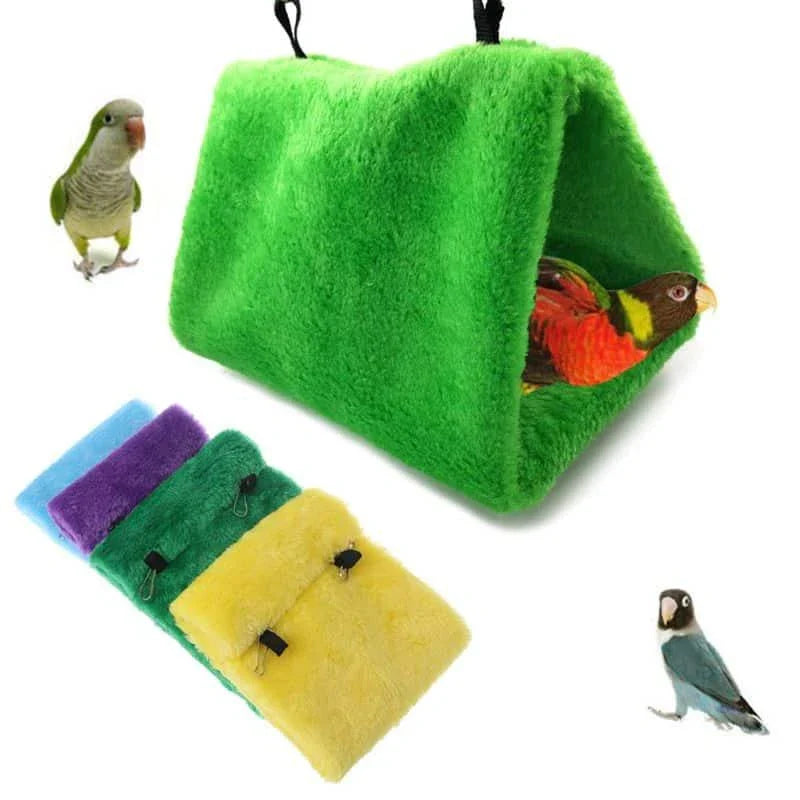 Luxurious plush hanging bird bed with supportive foam interior for cosy napping and relaxation