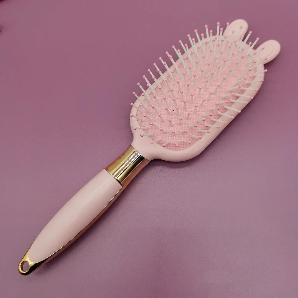 Professional Beauty Hair Brush with round-ended nylon pins for gentle scalp massage and healthy hair