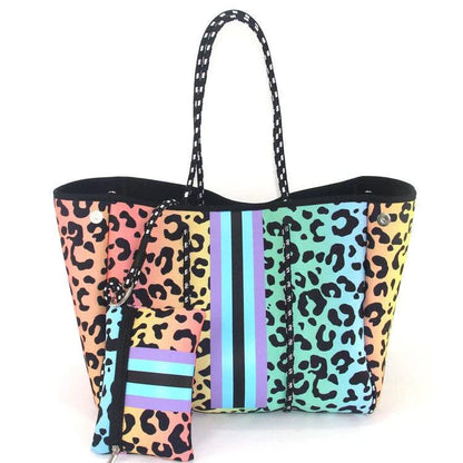 A neoprene beach bag in a stylish design, perfect for British summer adventures at the coast