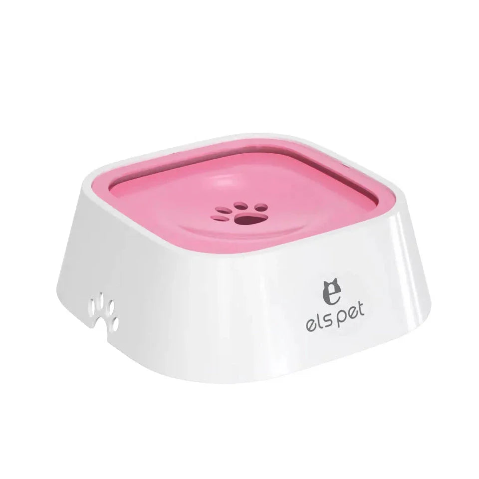 1L Splash Proof Pet Water Bowl in grey, with floating design to prevent spills and keep floors dry