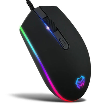 Radiant crystal-like illuminated wired keyboard and mouse combo with sleek, modern design and vibrant backlighting