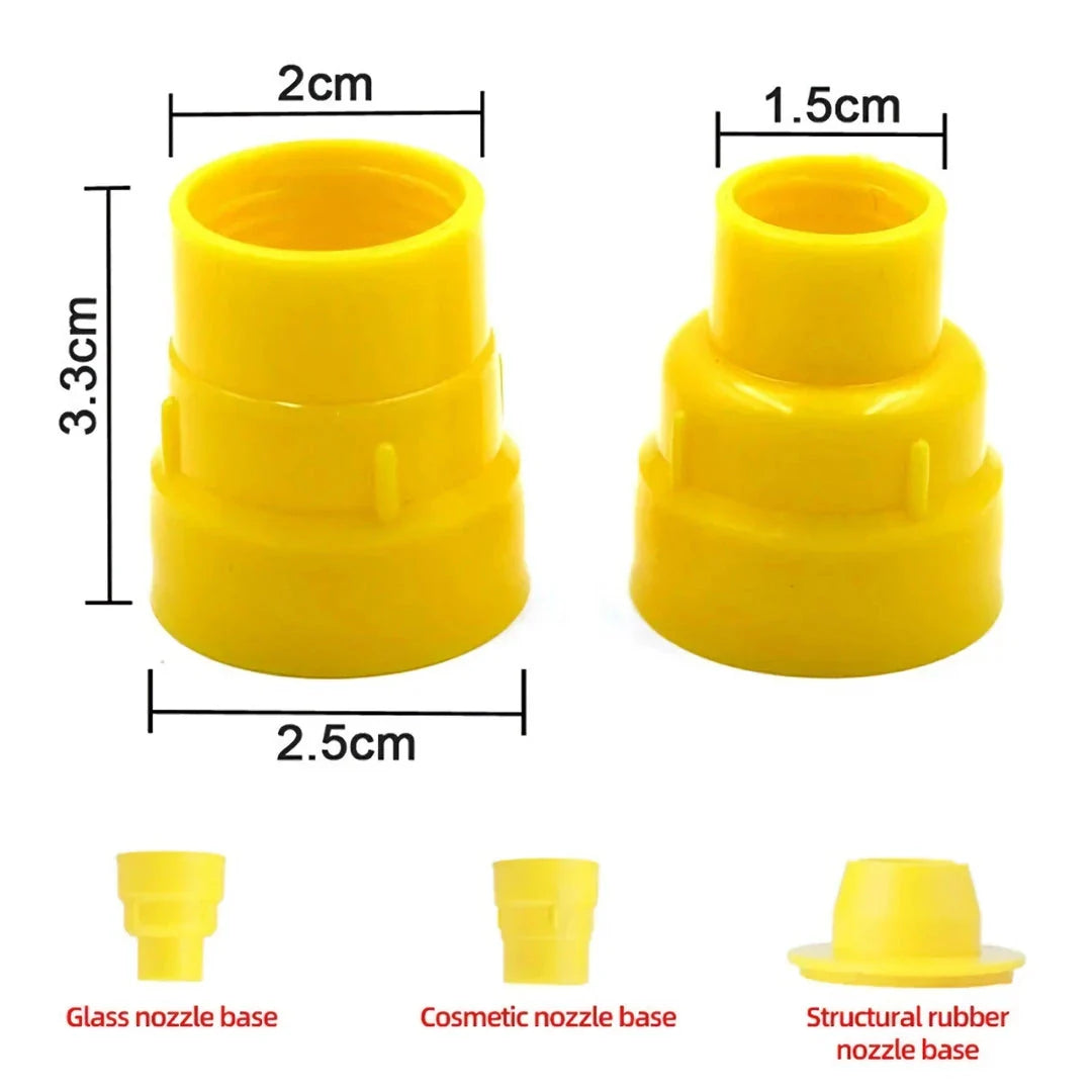 Premium Stainless Steel Caulk Nozzle Applicator Set with a variety of nozzle sizes for home DIY and renovation projects