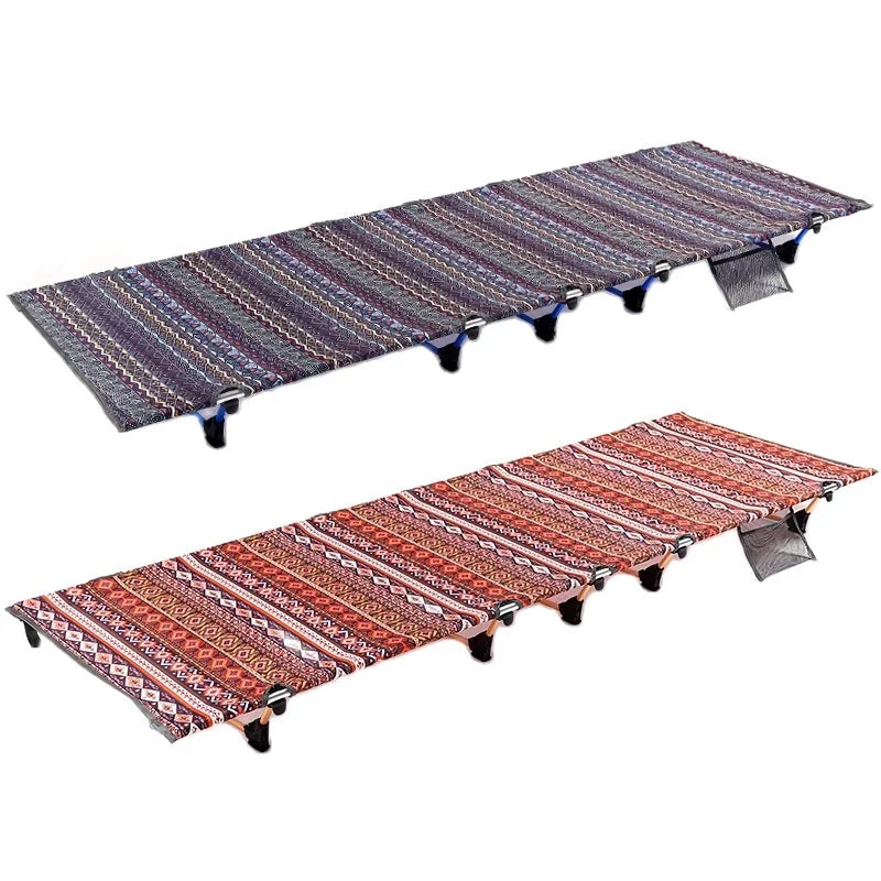 Robust Outdoor Folding Camping Cot with Durable Aluminium Frame and Spacious 185cm Design