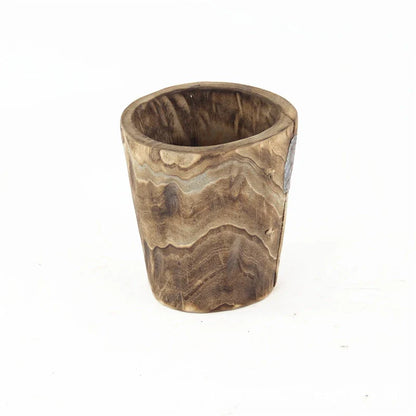 Handmade wooden flower pot and vase in a modern, minimalist design made from sustainable willow wood