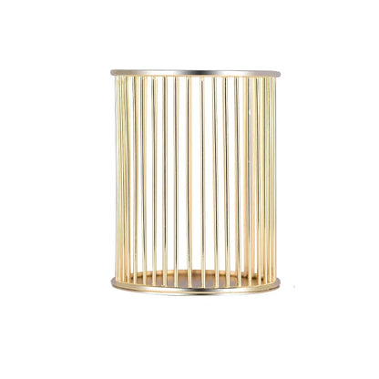 Elegant rose gold pen holder with hollow storage tube design for organising writing instruments, makeup brushes, and chopsticks