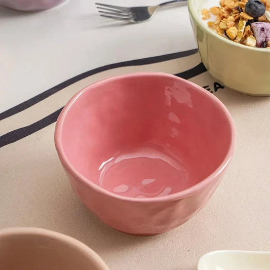 Cream Style 4.7-inch Ceramic Bowl, featuring a minimalist design and suitable for serving rice, soups, and small salads