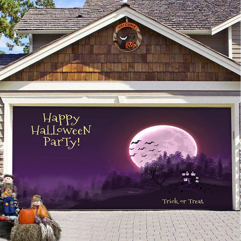 Decorative hanging cloth fabric with geometric abstraction pattern for Halloween party backdrop