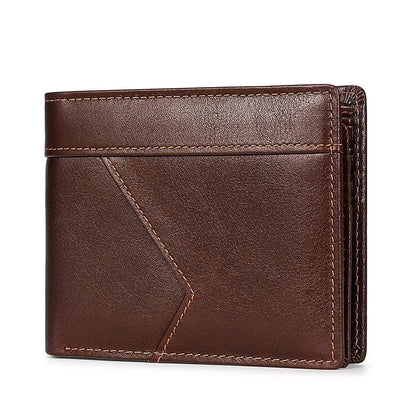 Premium leather wallet with RFID-blocking technology, featuring a smooth, elegant design for the discerning gentleman