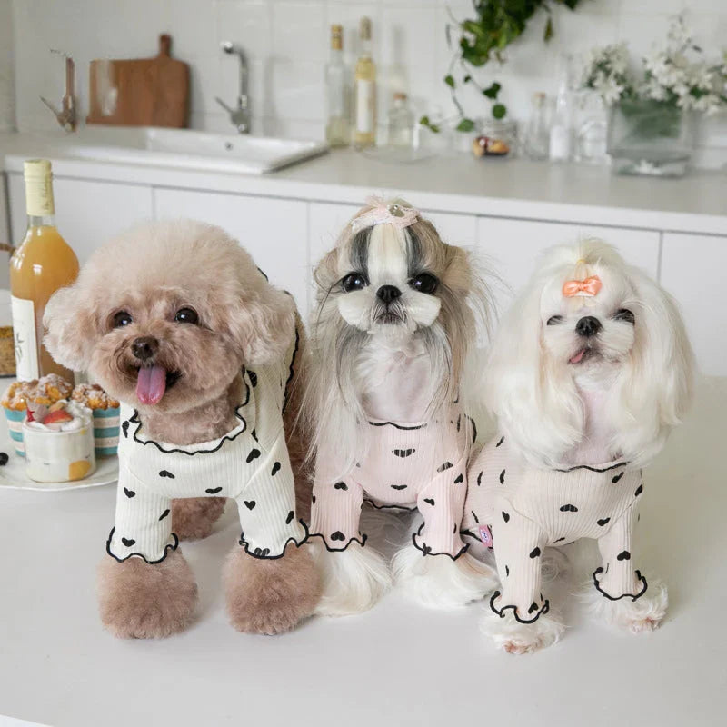A cosy and stylish embroidered bear waffle vest for pets, perfect for keeping your furry friend warm and cute during the colder months.
