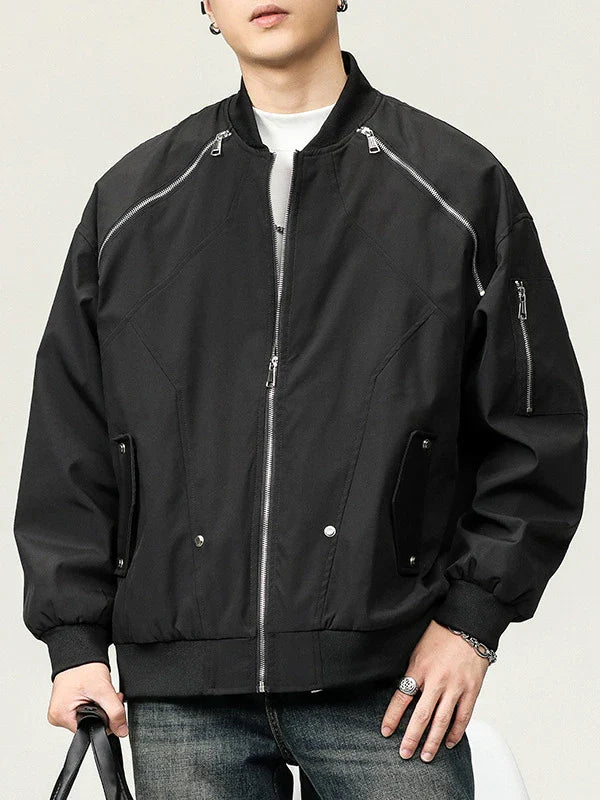 Premium high-street workwear jacket for men in black and purple colours, featuring a sleek, modern silhouette and durable construction.