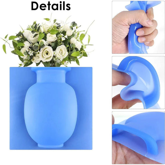 Silicone suction cup wall vase in pink colour, perfect for decorating UK homes