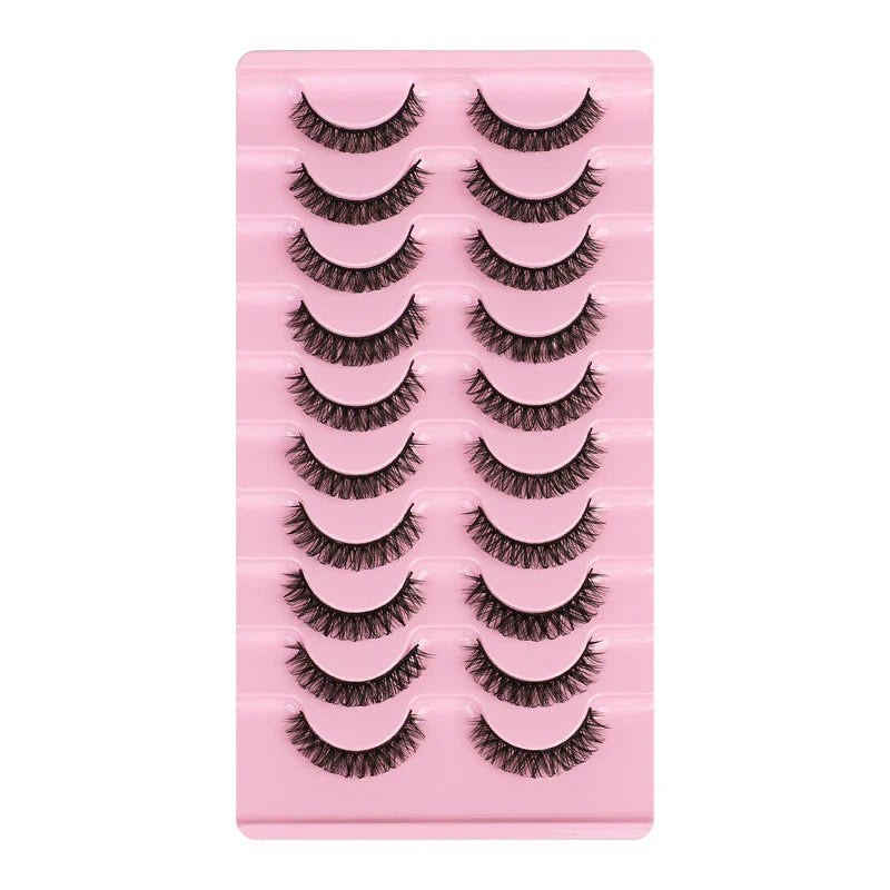 Premium synthetic false eyelashes with a sophisticated DD curve design and thick, volumised appearance for a captivating eye transformation