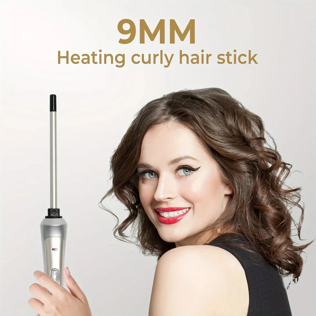 Trendha 9mm Thin Hair Curler with ceramic barrel for creating tight, defined curls