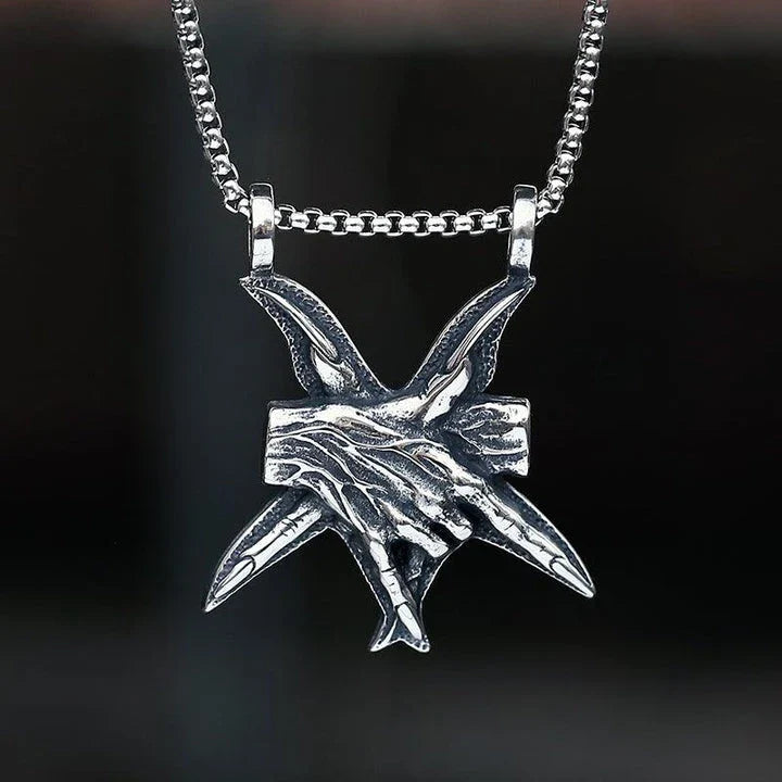 Sleek three-dimensional titanium steel pendant necklace in two chain length options