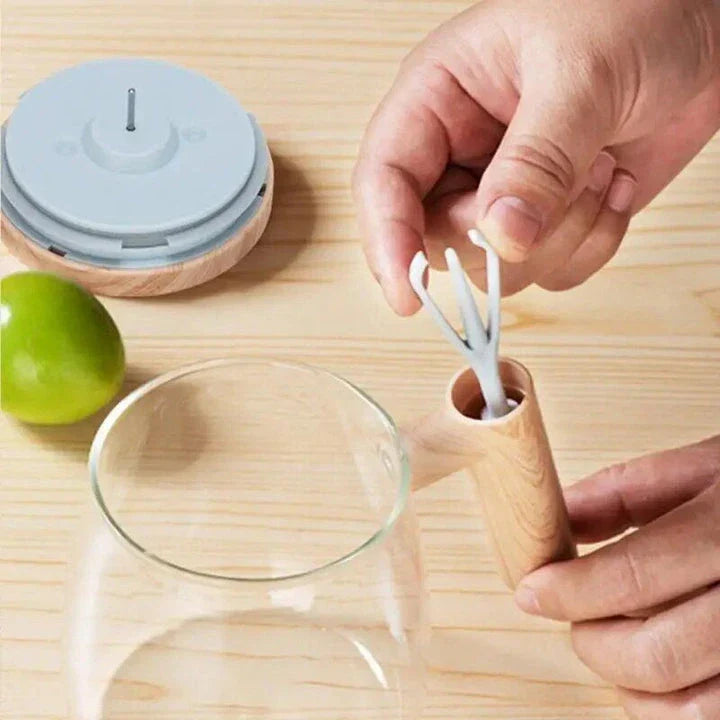 Premium Electric Self-Stirring Coffee Mug with sustainable bamboo construction and powerful electric stirrer for effortless drink preparation