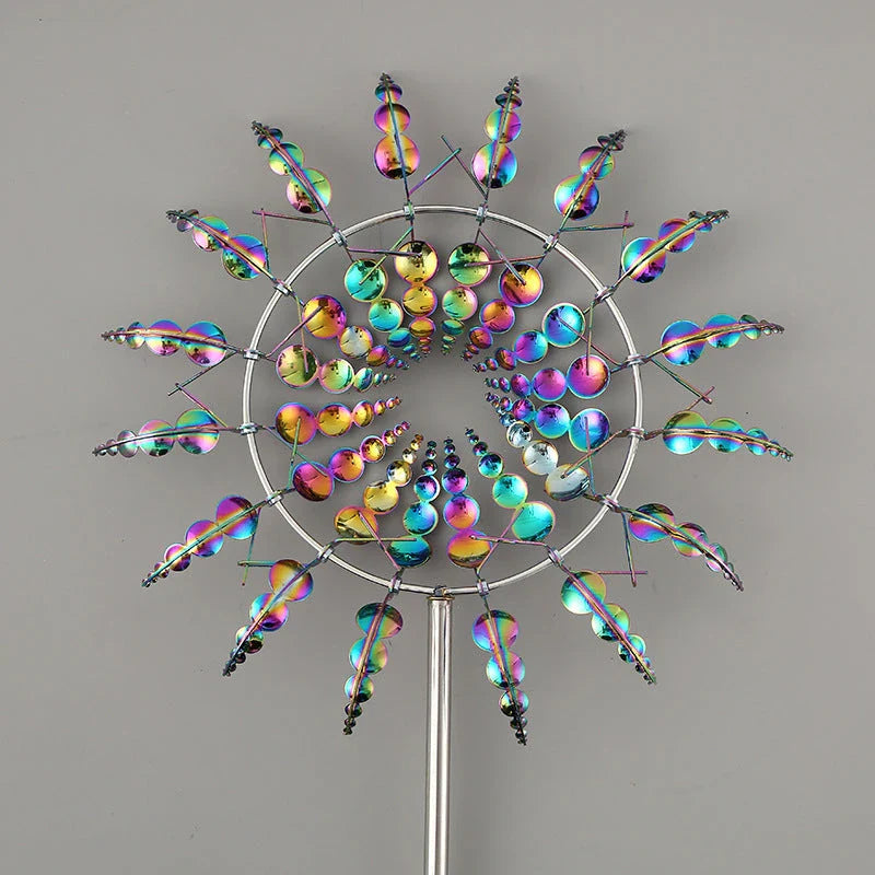 Elegant metal garden windmill decoration with gentle movement, perfect for adding charm to outdoor spaces