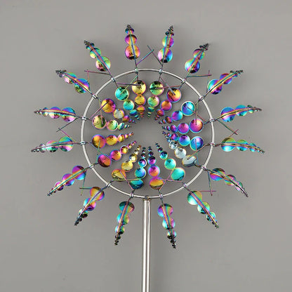 Elegant metal garden windmill decoration with gentle movement, perfect for adding charm to outdoor spaces