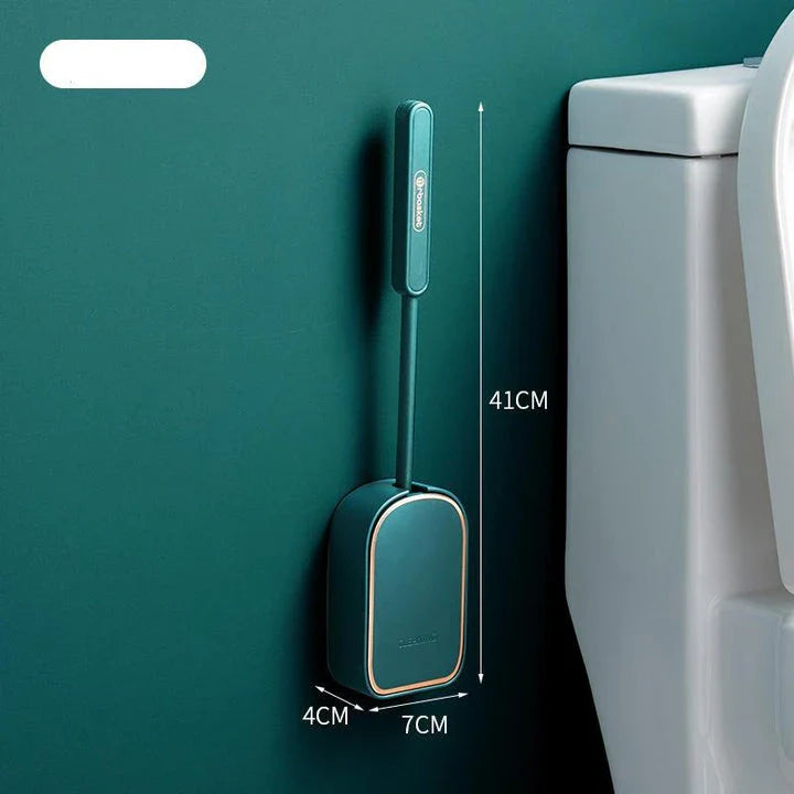 Eco-Friendly Silicone Toilet Brush with Quick-Dry Holder for Thorough, Hygienic Bathroom Cleaning