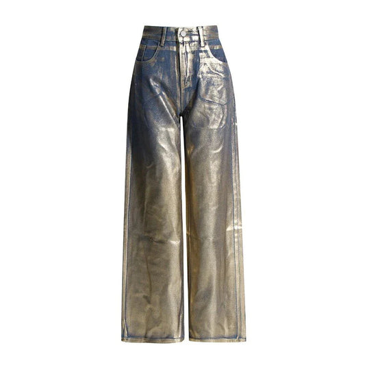Trendha Colourblock Casual Denim Trousers for Women - Stylish British streetwear with premium fabric and unique design