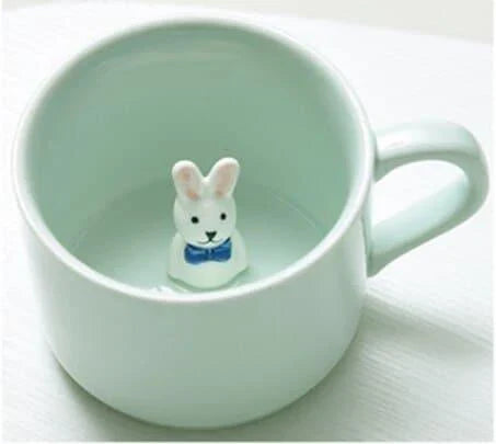 Charming 3D cat-shaped ceramic coffee mug with a whimsical design and generous 220ml capacity