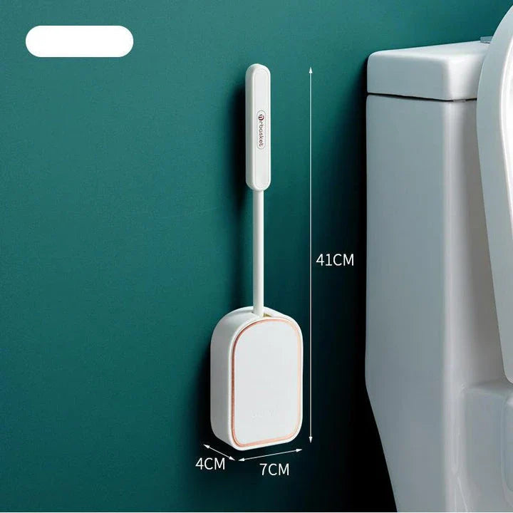 Eco-Friendly Silicone Toilet Brush with Quick-Dry Holder for Thorough, Hygienic Bathroom Cleaning