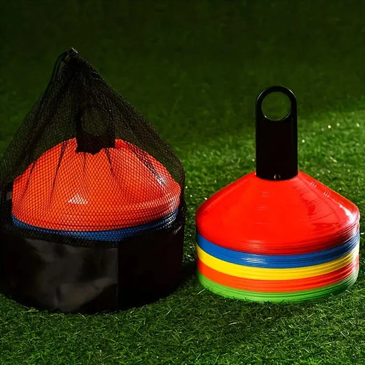 Premium Dynamic Football Training Cones in vibrant red, designed for agility, speed, and precision drills