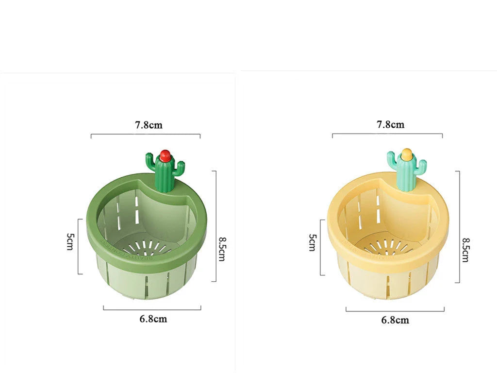 Elegant green cactus-inspired sink filter basket with effective debris trapping capabilities