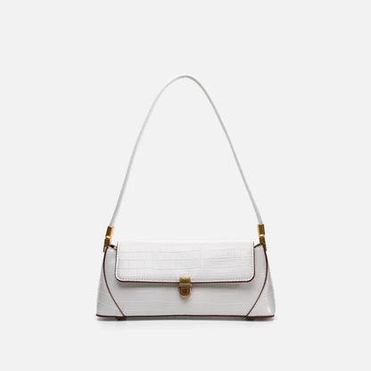 Stylish Trendy Shoulder Bag with Crocodile Pattern, Made of Premium PU Material for Versatile British Fashion