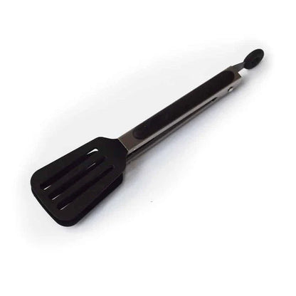 Premium black stainless steel BBQ tongs with a comfortable grip and 27 cm / 10.63 inch length for effortless grilling and food handling