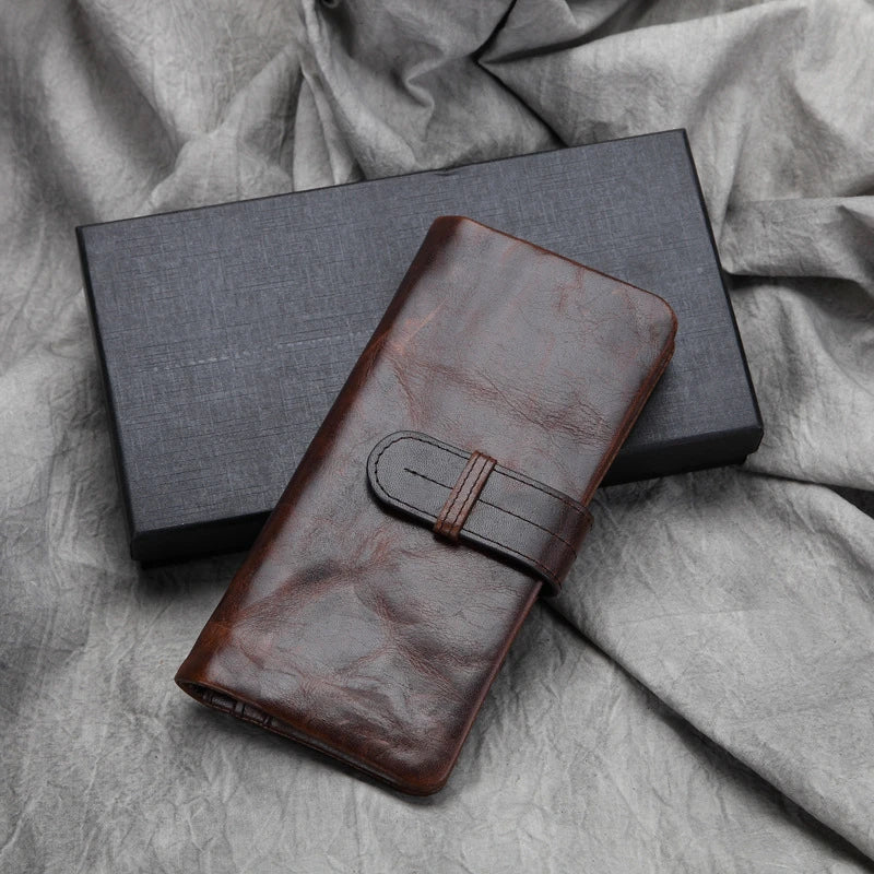 Premium leather wallet with concealed cash compartment, multiple internal slots, and minimalist urban design