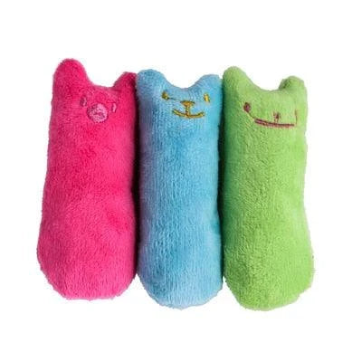 Soft, cuddly catnip-filled plush toy in a grey cotton colour, designed to captivate and entertain your feline friend.