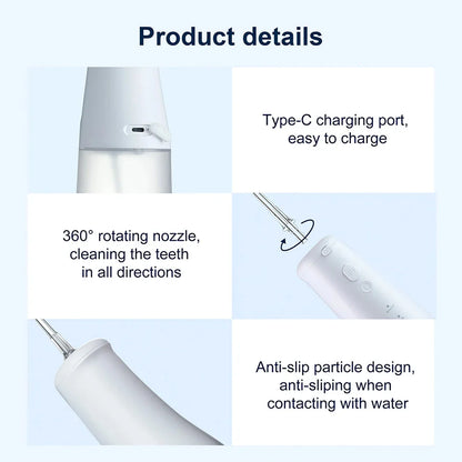 Cordless Water Flosser with 3 Cleaning Modes, Detachable Tank, and Replaceable Nozzles for Improved Oral Hygiene