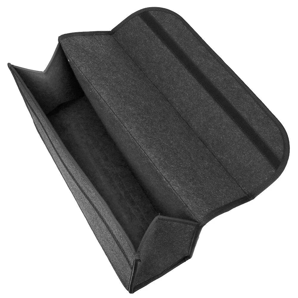 Premium foldable car boot organiser with anti-slip velcro base, providing ample storage and space-saving design