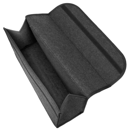 Premium foldable car boot organiser with anti-slip velcro base, providing ample storage and space-saving design