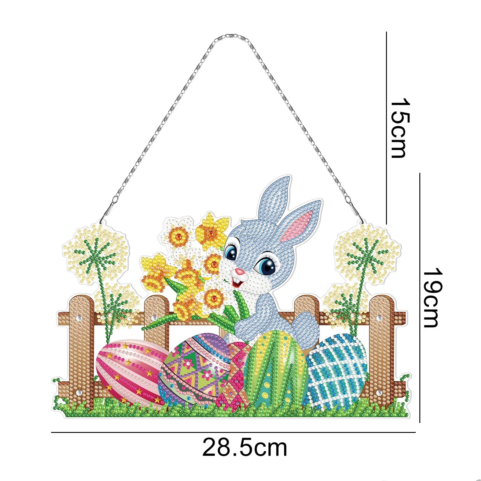 Premium PVC Easter bunny decorative hanging wall art for DIY diamond painting