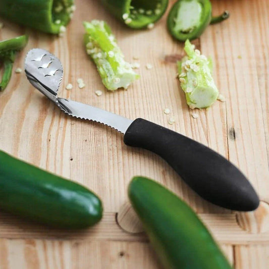 Premium stainless steel chilli pepper corer with ergonomic design for effortless coring and seed removal
