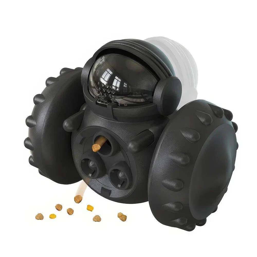 Durable dog tumbler treat dispenser toy in various vibrant colours for mental and physical stimulation