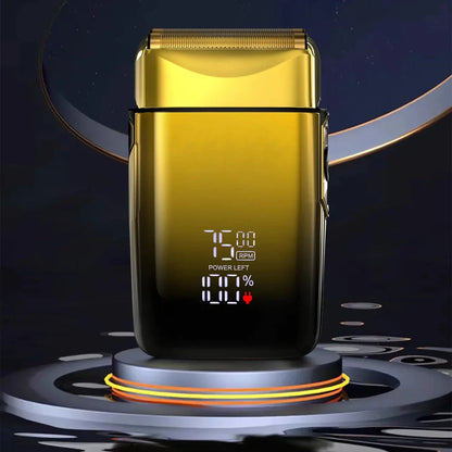 Premium electric shaver with LED display, rechargeable battery, and waterproof design for a flawless grooming experience