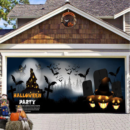 Decorative hanging cloth fabric with geometric abstraction pattern for Halloween party backdrop