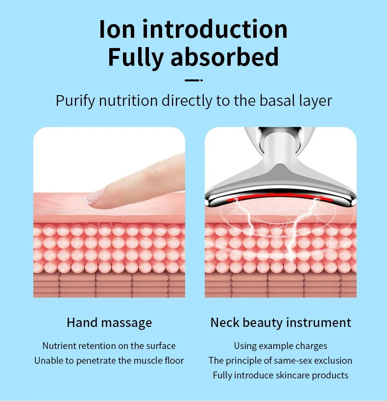 Premium skin tightening and facial massager with LED photon therapy to reduce wrinkles, tighten skin, and improve overall skin health