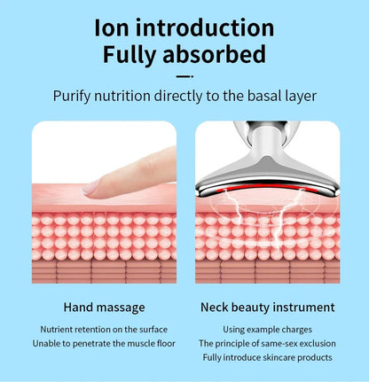Premium skin tightening and facial massager with LED photon therapy to reduce wrinkles, tighten skin, and improve overall skin health