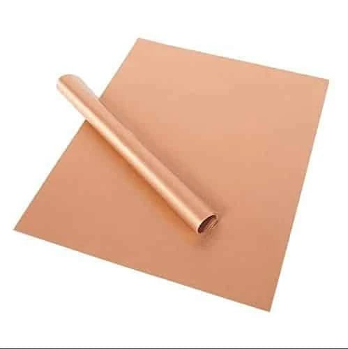 Premium heat-resistant Teflon BBQ grill mat in black, copper, and gold colours