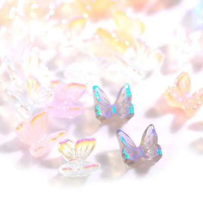 Captivating Aurora Butterfly Nail Charms with a mesmerising reflective effect, perfect for elevated DIY nail art