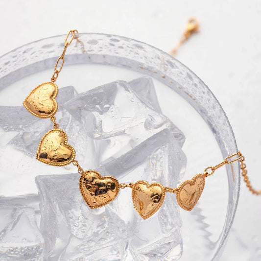 Elegant 18K gold-plated heart pendant necklace made from premium stainless steel