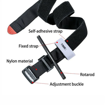 Durable aluminium tactical tourniquet with nylon webbing designed for emergency response and outdoor safety