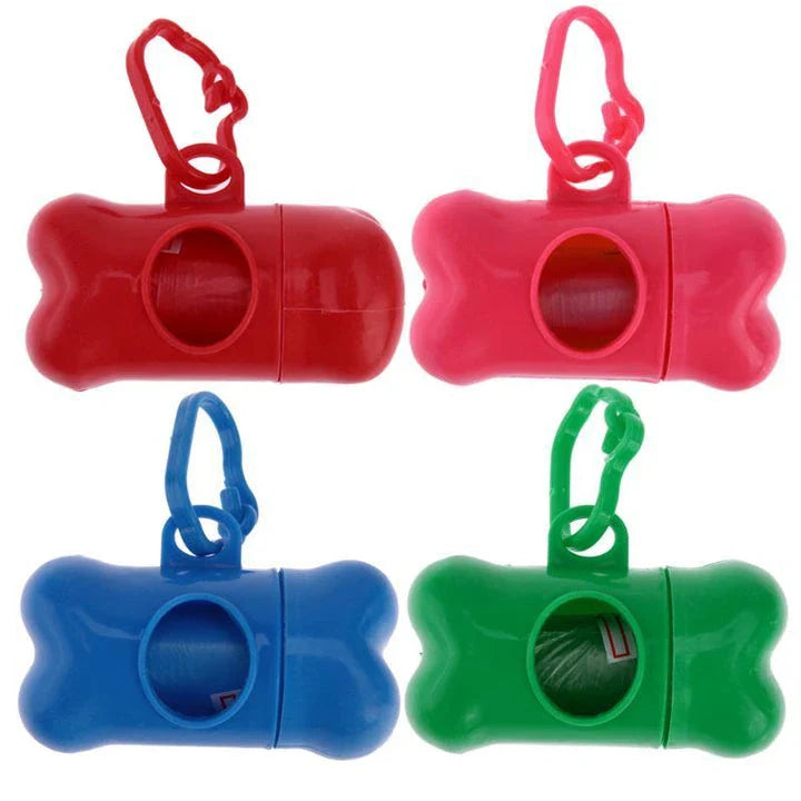 Premium poop waste bags dispenser with compact, discreet design and biodegradable bags for responsible pet waste management