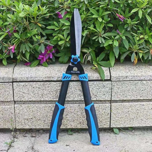 Premium quality hedge shears with sturdy metal construction and ergonomic anti-slip grip for precise, effortless garden pruning