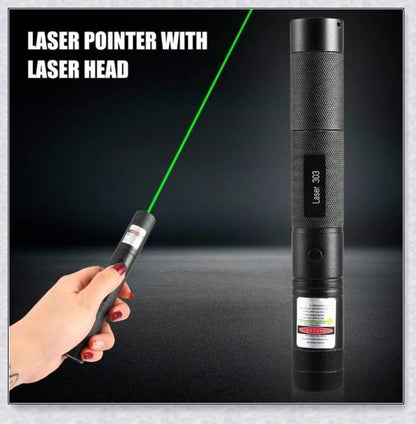 A high-powered green laser pointer pen with adjustable star cap and rechargeable design for presentations, stargazing, and versatile applications.
