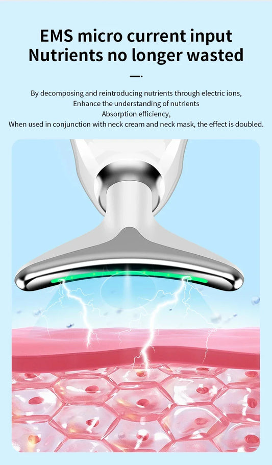Premium skin tightening and facial massager with LED photon therapy to reduce wrinkles, tighten skin, and improve overall skin health